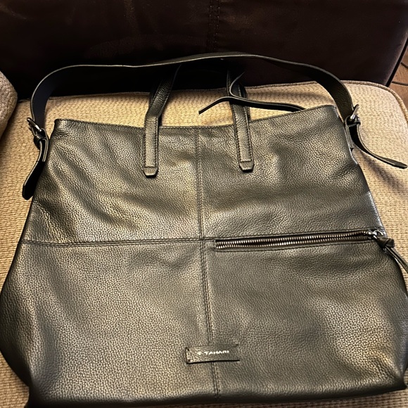 T. Tahari Pebbled Leather Soho Tote - Picture 5 of 11